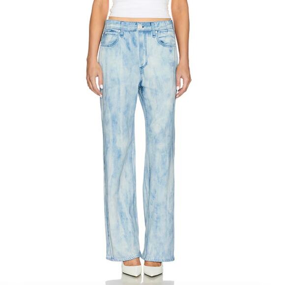 Rag & Bone Miramar Fleece Wide Leg Jogger Jeans in "Cloudy" Size Small - Picture 1 of 15
